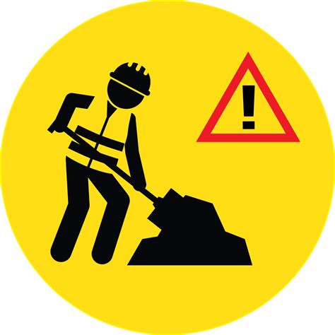 Clip Art Vector Flagger Working On Road Construction - Road - Clip Art Library