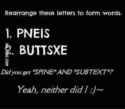 Rearrange these letters to make words - 9GAG