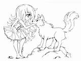Anime Wolf Girl Coloring Pages At GetColoringscom  Free Printable sketch template