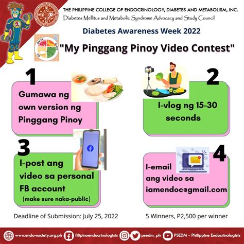 My Pinggang Pinoy Video Contest - Philippine College of Endocrinology Diabetes and Metabolism