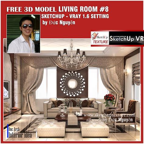 SKETCHUP TEXTURE: SU 3D MODEL LIVING ROOM #8 VRAY SETTING