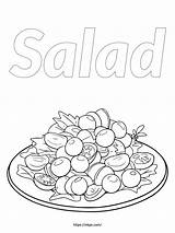 Free Printable Simple Salad Coloring Page In 2024  Pages sketch template