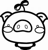 Pig Coloring Pages Cute Cartoon Pigs Printable Sheets Kids  sketch template