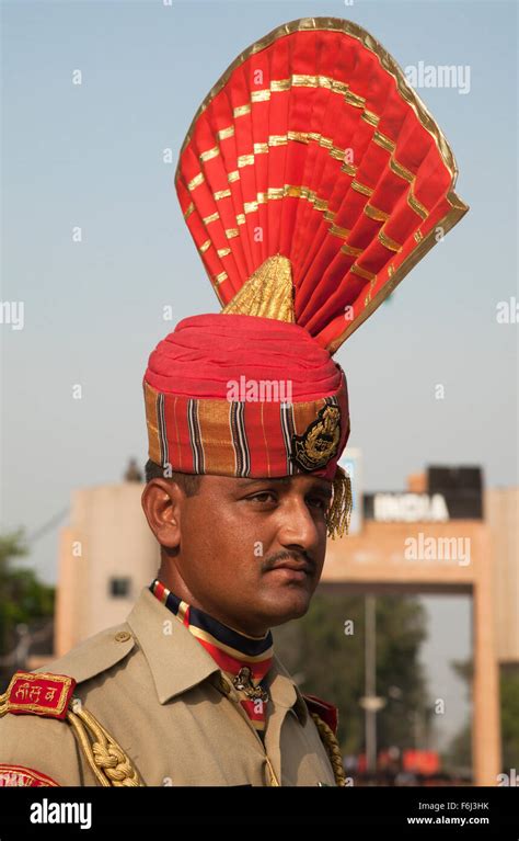 Member of India's Border Security Force in dress uniform attending ...