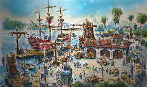 Concept Art For Shanghai Disneyland’s Pirates Of The Caribbean Themed Treasure Cove Revealed ...