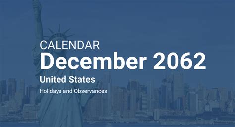 December 2062 Calendar – United States