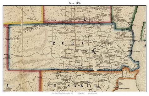 Peru, New York 1856 Old Town Map Custom Print - Clinton Co. - OLD MAPS