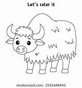 Yak Coloring Pages Kids Trace Color Stock Vector Royalty Free  sketch template