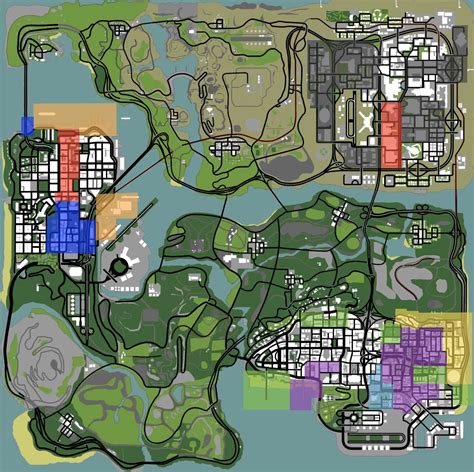 Gta San Andreas Gang Territory Map