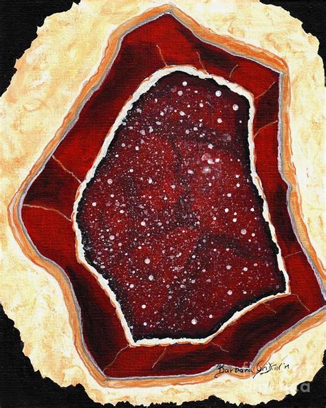 Agate Geode Red Painting by Barbara A Griffin - Fine Art America