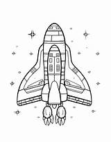 Space Rocket Coloring Page Free Printable PDF sketch template