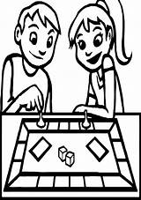 Cool Board Game Boy And Girl Coloring Page  games For Kids sketch template