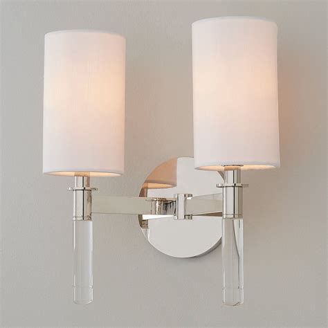 Elegant Crystal Stem Double Wall Sconce | Double wall sconce, Bath wall ...