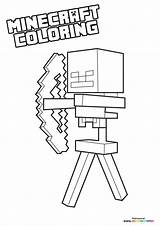 Minecraft Character With bow  Coloring Pages For Kids sketch template