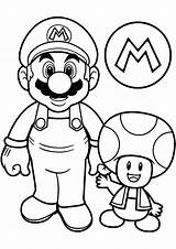 Mario And Toad  Super Bros Coloring Pages sketch template