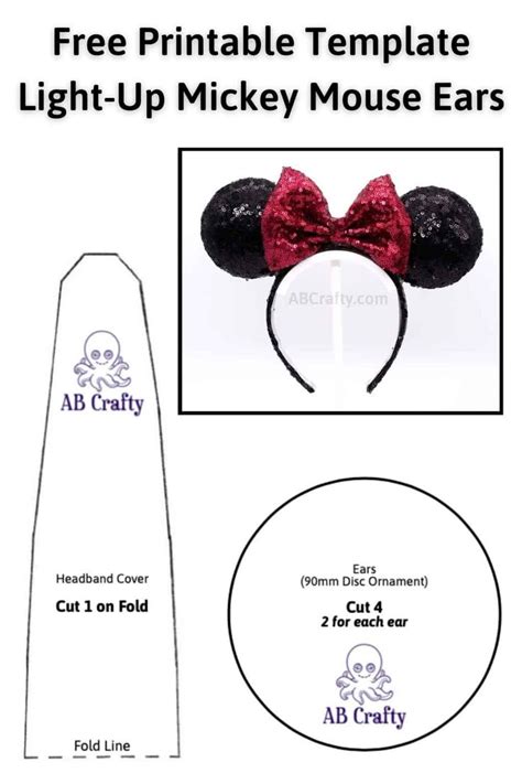 Free Printable Minnie Mouse Ears Template | Diy mickey mouse ears, Diy disney ears, Minnie ears diy