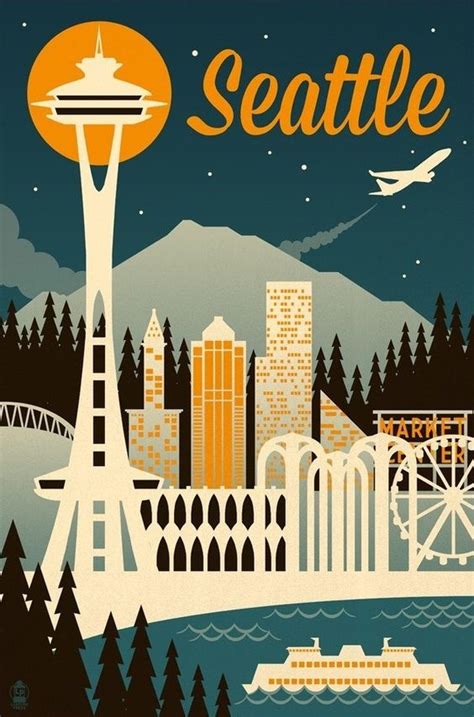 City of Seattle | Poster, Vintage travel and Vintage travel posters