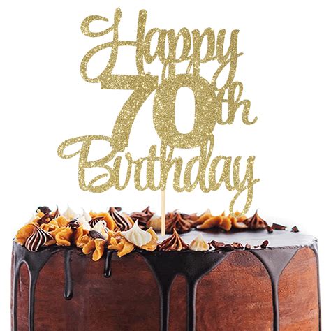 Buy Happy 70th Birthday Cake Topper - 70th Anniversary Cake Topper,happy 70th Birthday Cake ...