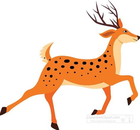 Deer Clipart-spotted deer with antlers clipart