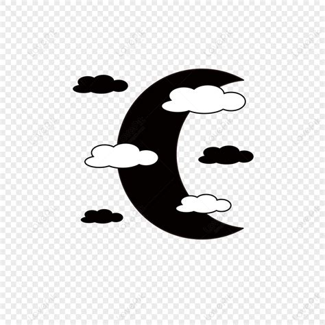 Silhouette Moon Clipart Black And White,cloud PNG White Transparent And Clipart Image For Free ...
