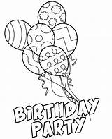 Birthday Balloons coloring Sheet To Print sketch template