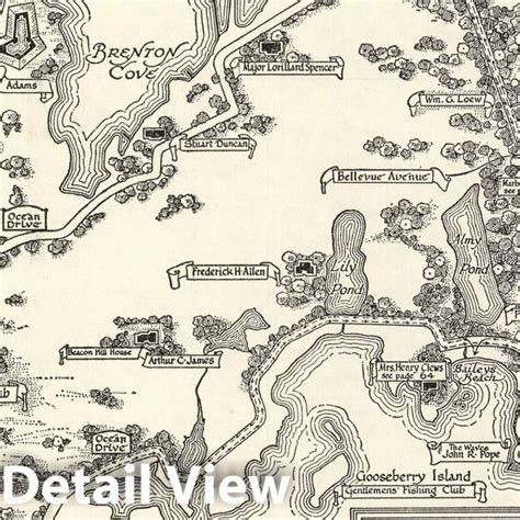 Historic Map : Newport, Rhode Island. The summer resort de luxe. 1950 ...