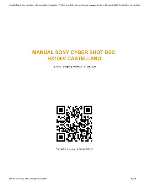 Manual sony cyber shot dsc hx100v castellano by s3389 - Issuu