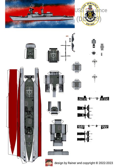 USS Spruance by rainerspapermodels on DeviantArt