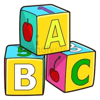 Baby Soft Stacking ABC Blocks Cartoon Vector Clipart - FriendlyStock