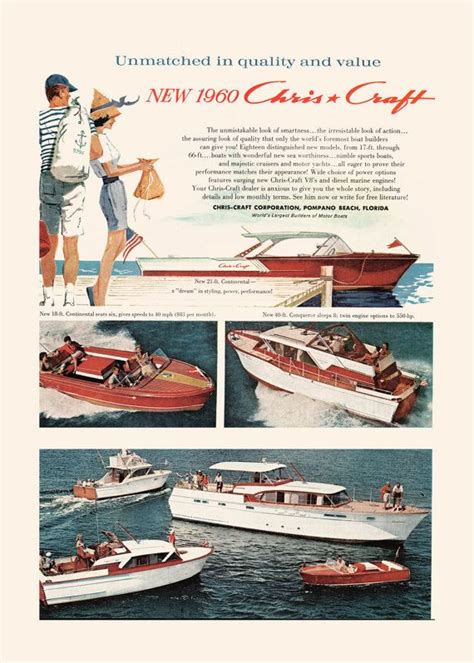 1960's BOAT POSTER Professional Reproduction Motor - Etsy Canada | Chris craft boats, Chris ...