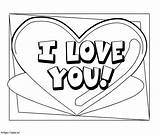 Love You Valentine Heart coloring Page sketch template