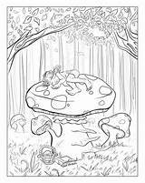 Enchanted Forest Coloring Book Sketch Page sketch template