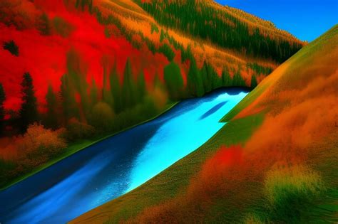 Premium AI Image | Mountain river landscape