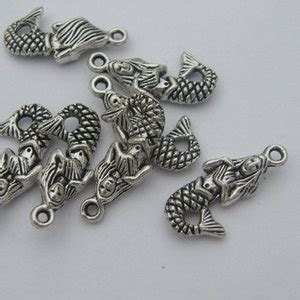 BULK 30 Mermaid Charms Antique Silver Tone FF656 - Etsy