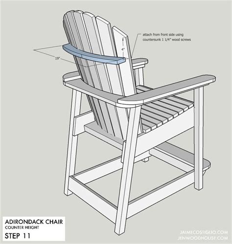 Bar Height Adirondack Chair Plans | Printable Templates Free