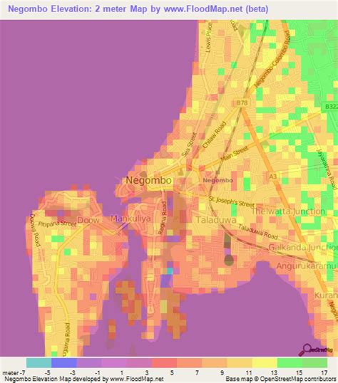 Elevation of Negombo,Sri Lanka Elevation Map, Topography, Contour