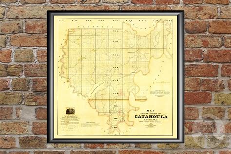 Vintage Catahoula Parish Map 1860 Old Map of Catahoula | Etsy