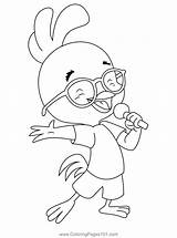 Singing Chicken Little Coloring Page For Kids  Free sketch template