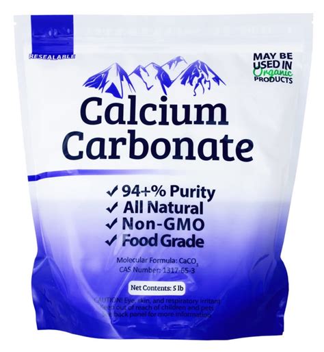 5 lb Food Grade 97+% Calcium Carbonate from Ground Limestone - Walmart.com