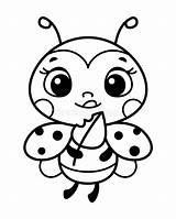 Cute Ladybug Coloring Page Cartoon Vector Illustration Stock  sketch template