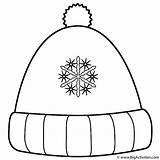 Winter Hat With Snowflakes  Coloring Page Christmas sketch template