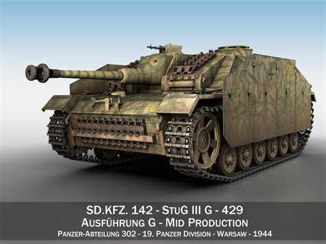 3D model StuG III - Ausf G - 429 - Mid Production