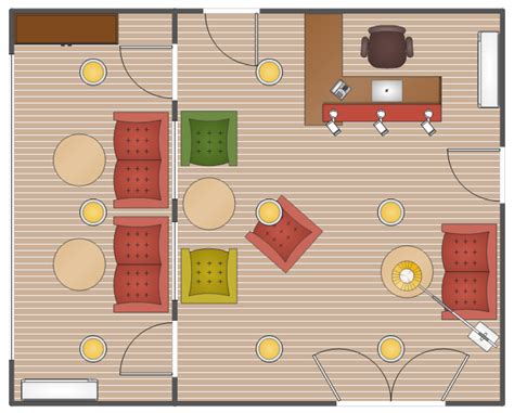 Office reception plan | Office Layout Plans | Design Elements - Office ...