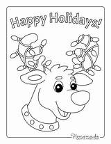 Happy Holidays Coloring Pages Printable sketch template