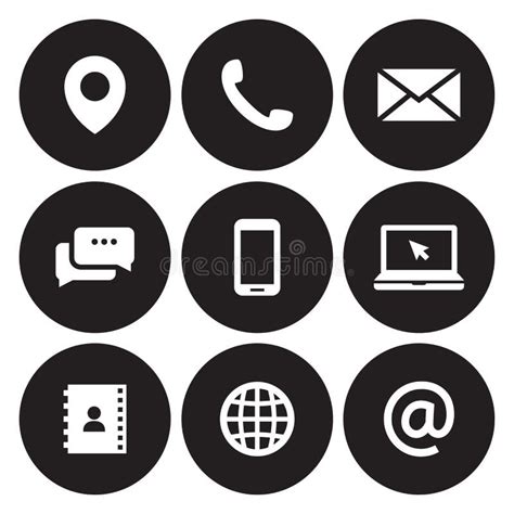 Contact us icons stock vector. Illustration of button - 110840762