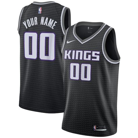 Men's Nike Black Sacramento Kings Swingman Custom Jersey - Statement Edition