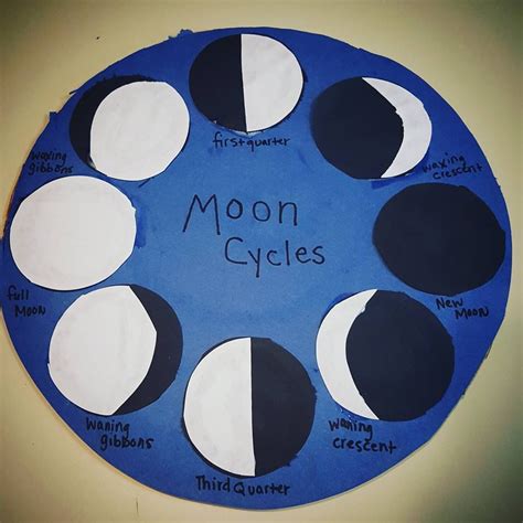 Moon phases craft | Moon cycles, School days, Gibbon