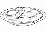 Fried Eggs With Sausage coloring Page  ColouringPages sketch template