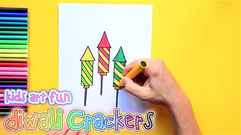 How to draw and color Diwali Crackers | Diwali crackers, Diwali drawings, Diwali