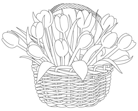 Free Drawing Of Basket Of Flowers, Download Free Drawing Of Basket Of ...